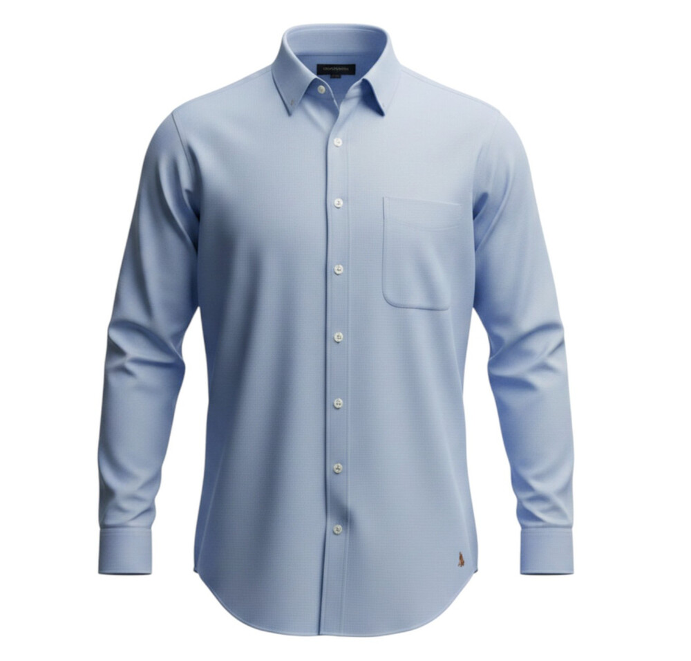 Nordstrom Men's Dress Shirt Button Down Size 17/35 Light Blue Wrinkle-Free NWOT